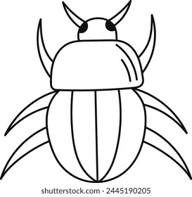 Potato Beetle Lined Vector Illustration