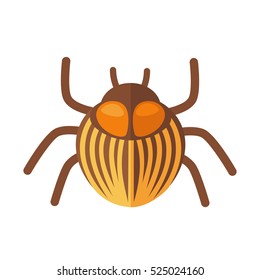 potato bug. Icon of bright small insect with antenna. Cartoon vector illustration in flat style isolated on white background.