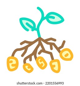 potato bush plant color icon vector. potato bush plant sign. isolated symbol illustration