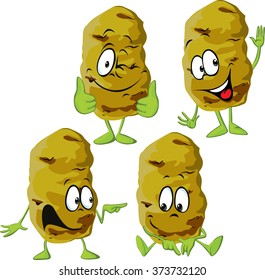 potato cartoon isolated on white background