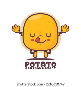 potato cartoon mascot. food vector illustration. isolated on a white background