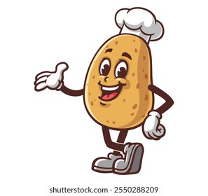 Potato Cartoon Mascot Illustration Character Vector Clip-art Hand-drawn Logo Design