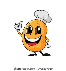 Potato cartoon vector illustration for mascot logo etc.