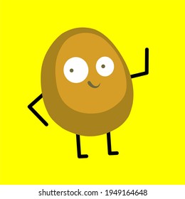 Potato cartoon yellow background vector illustration 
