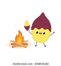 Potato character design. Sweet Potato vector. 