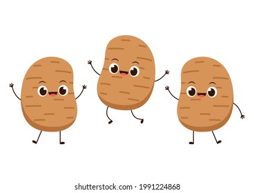 Potato character design. vector.