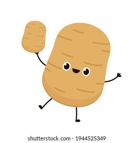 Potato character design. Potato vector. Potato cartoon on white background.