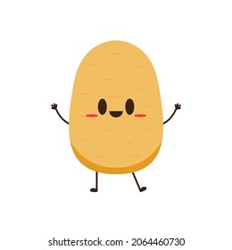 Potato character design. Potato vector. Potato cartoon on white background.