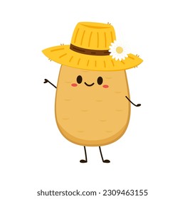 Potato character design. Potato vector. Potato cartoon on white background.