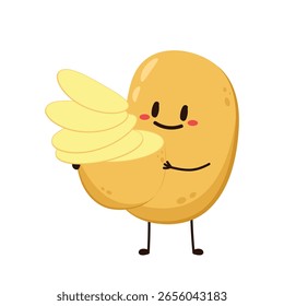 Potato character design. Potato vector. Potato cartoon on white background.