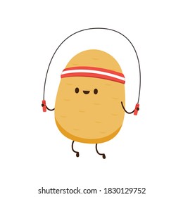 Potato character design. Potato vector. Potato on white background.