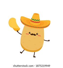Potato character design. Potato vector. Potato on white background. Potato chips vector.