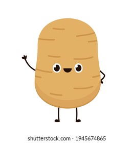 Potato character design. Potato vector. Potato on white background.