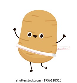 Potato character design. Potato vector. Potato on white background.
