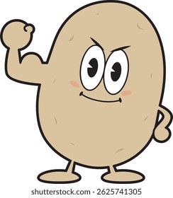 Potato character flexing his bicep