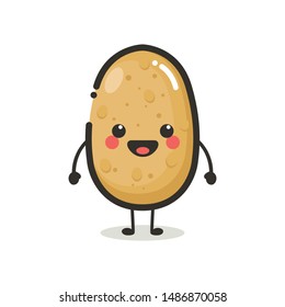 Potato Character Mascot .Fruit & Vegetables ICon Logo Design Vector