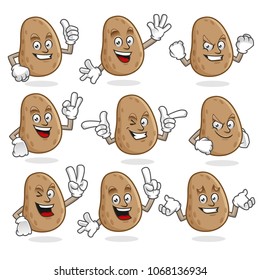 Potato character vector pack, potato mascot