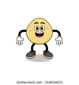 potato chip cartoon with surprised gesture , character design