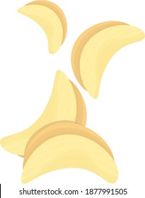 Potato chip, illustration, vector on white background