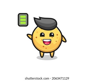 potato chip mascot character with energetic gesture , cute design