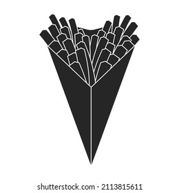 Potato chip vector icon.Black vector icon isolated on white background potato chip.