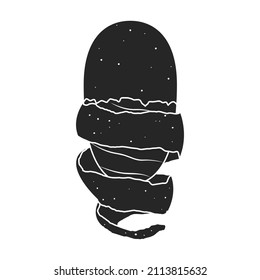 Potato chip vector icon.Black vector icon isolated on white background potato chip.