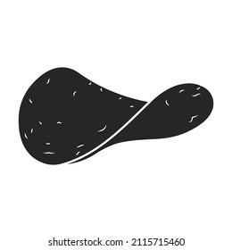 Potato chip vector icon.Black vector icon isolated on white background potato chip.