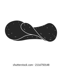 Potato chip vector icon.Black vector icon isolated on white background potato chip.