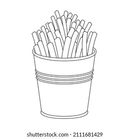 Potato chip vector icon.Outline vector icon isolated on white background potato chip.