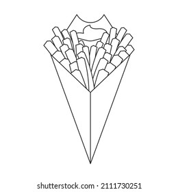 Icono de vector de chip de papa.Icono de vector de contorno aislado en chip de papa de fondo blanco.