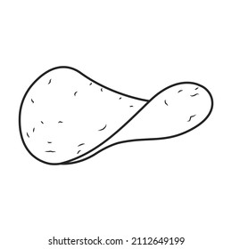 Potato chip vector icon.Outline vector icon isolated on white background potato chip.