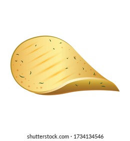 Potato chip vector icon.Realistic vector icon isolated on white background potato chip.