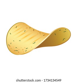 Potato chip vector icon.Realistic vector icon isolated on white background potato chip.