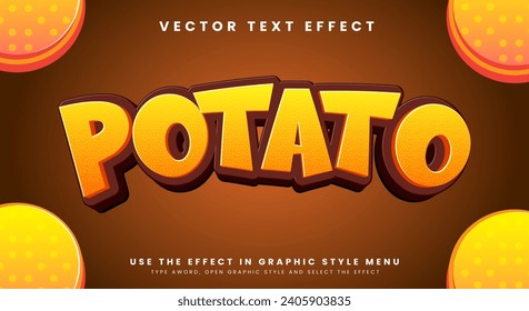 Potato chips 3d Chocolate text style template