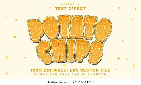 Potato Chips 3d Editable Text Effect Design, Effect Saved In Graphic Style