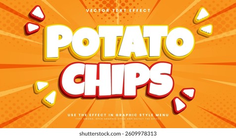 Potato Chips 3D editable text effect Template Suitable for Sweet Food Products