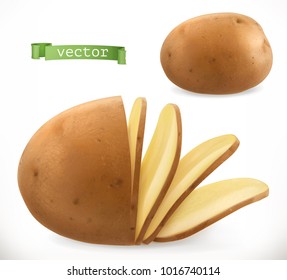 Potato chips. 3d realistic vector icon