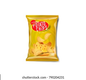 Potato Chips Advertisement Bag, Double Cheddar Cheese Flavor.