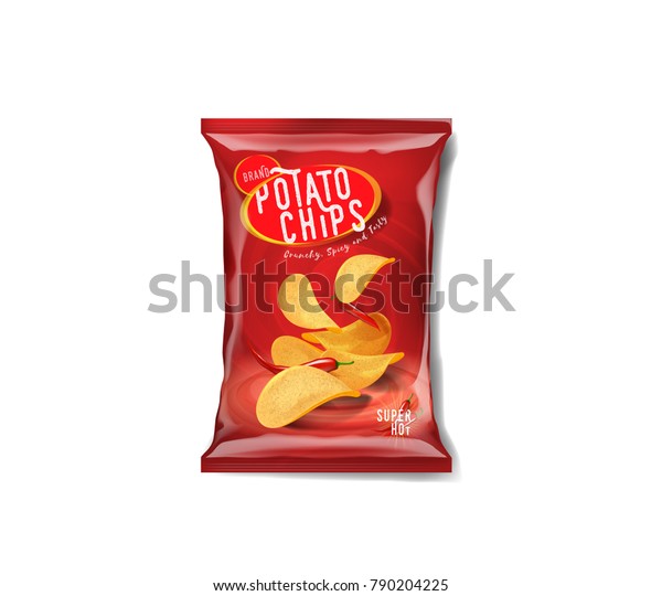 Potato Chips Advertisement Bag Spicy Chilli Stock Vector (Royalty Free ...