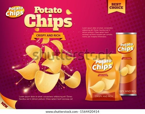 Potato Chips Advertising Snack Food Vector Stock Vector (Royalty Free ...