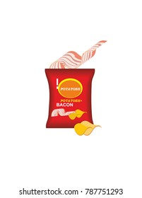 Potato chips with bacon