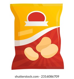 Potato chips bag isolated, junk food and snacks concept