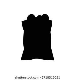 Diseño de ilustración plana de Vector de silueta de bolso de papas fritas.