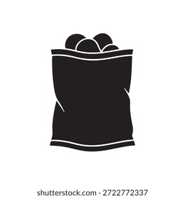 Potato chips bag silhouette vector flat illustration design on white background