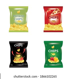 Potato chips bags. vector illustration 