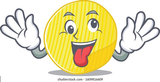 Potato chips Cartoon character style with a crazy face