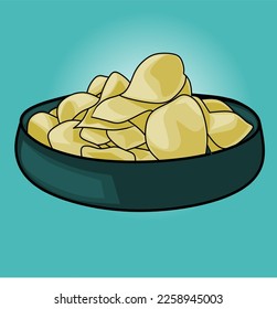 Potato chips cartoon design vector illustration