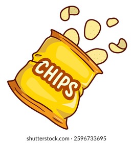 potato chips cartoon sticker illustration