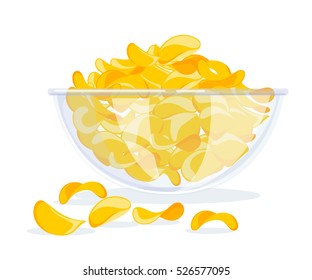 Potato chips collection. Vector illustration chips.