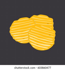 Potato chips color flat icon for web and mobile design